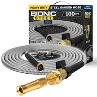 Bionic Steel PRO Metal Garden Hose 100 Ft with Noz