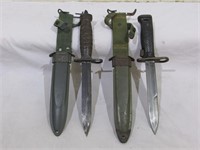 (2) US Bayonets and Scabbards– US M7 Camillus and