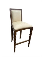 Upholstered Bar or Table Stool w/Twist Front Legs