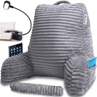 Homie Support Pillow with Reading Light, Grey