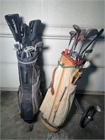 2x Sets Of Golf Clubs With Bags