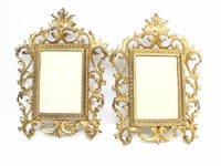 PAIR OF GOLD/BRASS-PAINTED STEEL PICTURE FRAMES