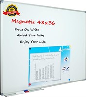 Lockways Dry Erase Board  Magnetic  48 x 36 Inch