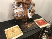 Gift Basket & (3) Tile Wine Decor