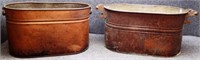 (2) Antique Copper Boiler Bases