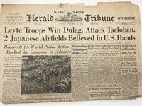 WWII 1944 New York Herald Tribune Original Vintage