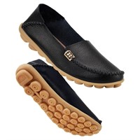 O3377  Almusen Leather Loafers, Slip-on Woman Shoe