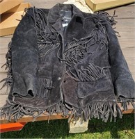 Size XL Leather Jacket w/Fringe