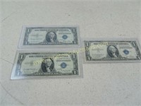 Lot of 3 1935 $1 Silver Certificates