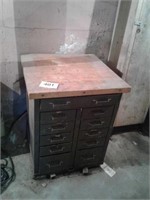 HARDWARE CABINET WITH BUTCHER BLOCK TOP 34