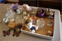 glassware,salt&pepper,butterflies & items