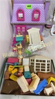 Sm doll house & doll house furniture