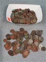 Old Canadian Coins & 21oz. Damaged US Coins