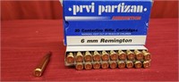 PPU 6mm 100 gr. Remington Cartridges - Qty 20