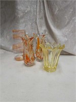Marano style vases and 2 other vases