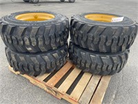 New Set Of (4) 12-16.5 Skid Loader Tires W/ Rims