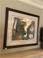 Horses by water- large framed picture