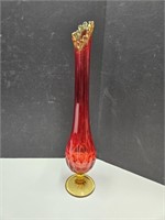 Fenton Swung Amberina Vase 16 3/4" high