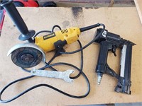 Air nailer and electric Dewalt side grinder