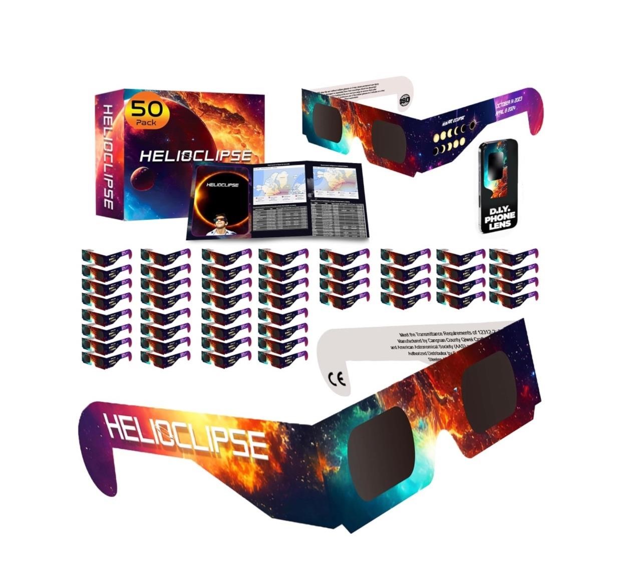 50 Pack Helioclipse Solar Eclipse Glasses