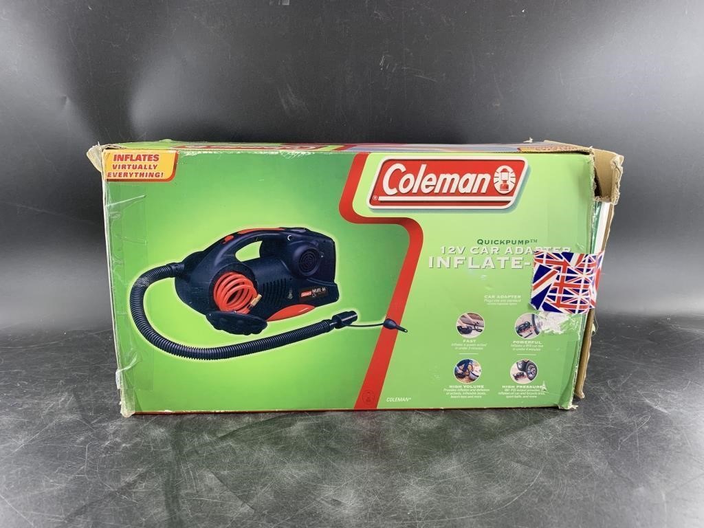 Coleman 12v car adaptor air pot in box