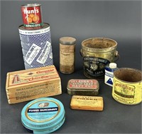 Lot Of Antique Tins Including Woodfields Oyster