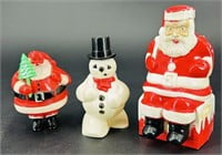 3 Vintage Hard Plastic Christmas Candy Containers