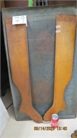 Pair of wooden leggings