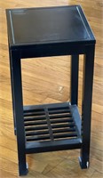Wood 2-Tier Black Side Table, Plant Stand