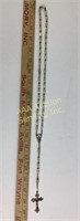 Sterling crucifix crystal bead rosary. Weight of