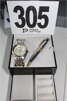 (1) Adolfo Men's Watch & Pen Set (U242)