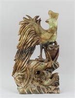Chinese Old Jade Carved Rooster Statue