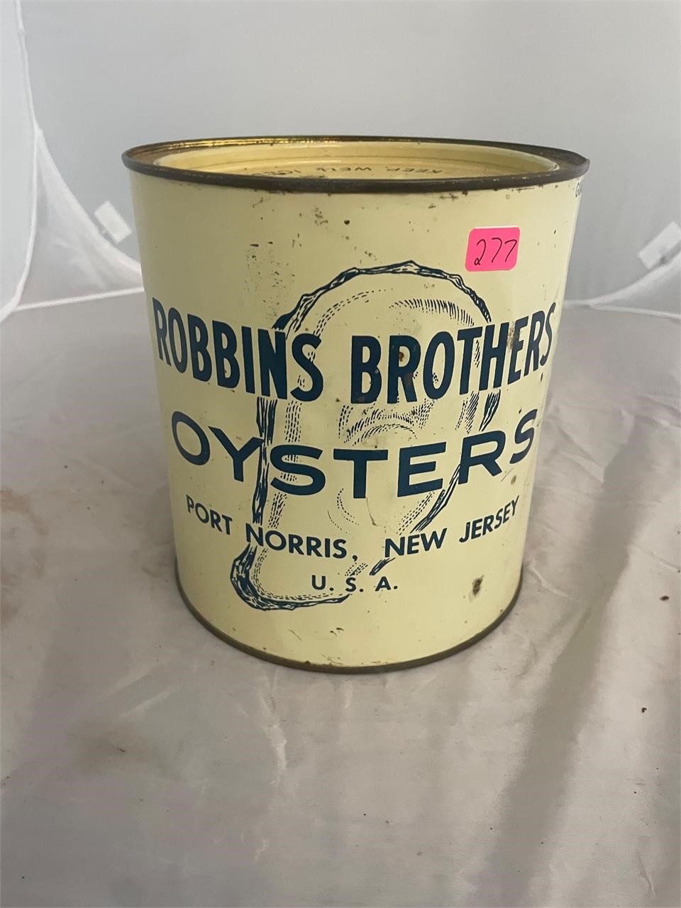 Robbins Brothers Port Norris NJ Gallon Oyster Can