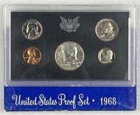 1968 Proof Coin Set w/ Silver JFK Half (40%)