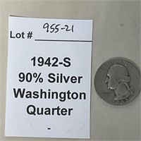 1942-S 90% Silver Quarter