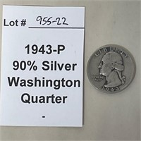1943-P 90% Silver Quarter