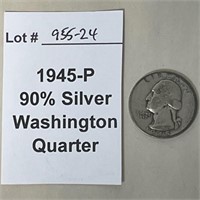 1945-P 90% Silver Quarter
