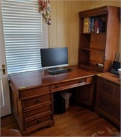 2 PC OFFICE DESK WITH BOOK SHELF END