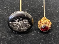 Pair of unusual antique hat pins.
