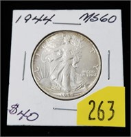 1944 Walking Liberty half dollar, MS