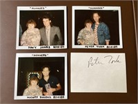 MONKEES autographed index cards and candid