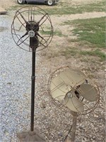Two Antique Electric Stand Fans - Need TLC