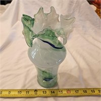 Hand Blown 1960s Glass Vase