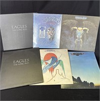 6 vintage Eagles vinyl LP records