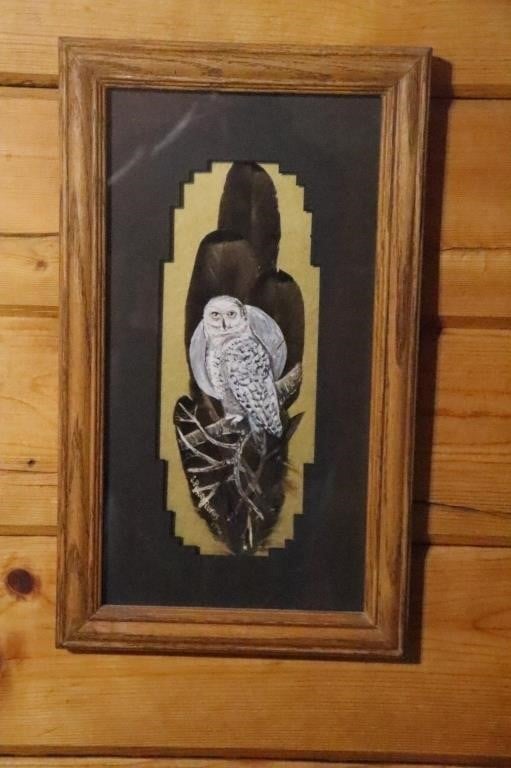 Barn Owl Painted Turkey Feather