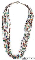 Hand Strung Stones Seed Beads Metal Beads Necklace
