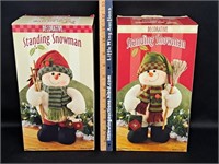 SNOWMAN Decor Figures x2-NEW