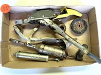 Vintage Grease Gun, Oil Can Spouts, and Small Come