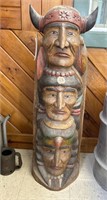 Painted, Native American Wood Carving,