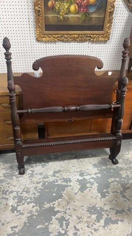 Mahogany Chippendale Twin Bed